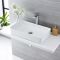 Lavabo Sobre Encimera Rectangular de Cerámica 610x350mm Completo con Grifo Alto - Alswear