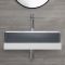 Lavabo de Cerámica de Sobre Encimera Rectangular de 600mm x 340mm Color Gris Piedra Perfecto para Cualquier Encimera – Witton