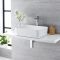 Lavabo Sobre Encimera Rectangular de Cerámica 480x370mm Completo con Grifo Alto – Alswear