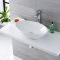 Lavabo Sobre Encimera Oval de Cerámica 520x320mm con Grifo Mezclador de Lavabo Monoforo - Kenton