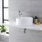 Lavabo Sobre Encimera Redondo de Cerámica 400x400mm con Grifo Mezclador Alto para Lavabo
