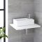 Lavabo Suspendido Sobre Encimera Rectangular de Cerámica 820x420mm con Grifo - Sandford