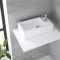 Lavabo Suspendido Sobre Encimera Rectangular de Cerámica 820x420mm con Grifo - Sandford