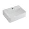 Lavabo Sobre Encimera Suspendido Rectangular de Cerámica 400x295mm con Grifo Mezclador de Lavabo Monoforo - Exton