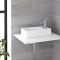 Lavabo Sobre Encimera o Suspendido Rectangular de Cerámica 400x220mm con Mini Mezclador de Lavabo - Halwell