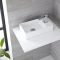 Lavabo Sobre Encimera o Suspendido Rectangular de Cerámica 400x220mm con Mini Mezclador de Lavabo - Halwell