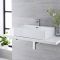 Lavabo Sobre Encimera Rectangular de Cerámica 600x420mm - Sandford