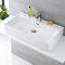 Lavabo Sobre Encimera Suspendido Rectangular de Cerámica 750x420mm con Mini Mezclador de Lavabo - Sandford