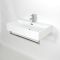 Lavabo Suspendido Moderno Rectangular Blanco 750mm x 420mm con Barra Porta Toallas Cromada- Sandford