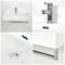 Lavabo Suspendido Moderno Rectangular Blanco 750mm x 420mm con Barra Porta Toallas Cromada- Sandford