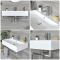 Lavabo Suspendido Moderno Rectangular Blanco 750mm x 420mm con Barra Porta Toallas Cromada- Sandford