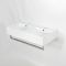 Lavabo Doble Suspendido Moderno Rectangular Blanco 820mm x 420mm con Barras Porta Toallas Cromadas- Sandford