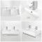 Lavabo Doble Suspendido Moderno Rectangular Blanco 820mm x 420mm con Barras Porta Toallas Cromadas- Sandford