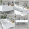 Lavabo Doble Suspendido Moderno Rectangular Blanco 820mm x 420mm con Barras Porta Toallas Cromadas- Sandford