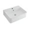 Lavabo Sobre Encimera Suspendido Rectangular de Cerámica 520x420mm con Grifo Mezclador de Lavabo Monoforo - Exton