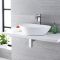 Lavabo Sobre Encimera Oval de Cerámica 590x390cm con Grifo Mezclador de Lavabo Monoforo