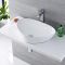 Lavabo Sobre Encimera Oval de Cerámica 590x390cm con Grifo Mezclador de Lavabo Monoforo