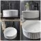 Lavabo Sobre Encimera Redondo con Borde Acanalado Blanco - 370mm (Sin Agujeros para la Grifería) - Florence