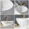 Lavabo Oval Sobre Encimera con Efecto Porcelana Terrazzo - 405mm x 330mm (Sin Agujeros para la Grifería) - Kenton