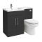 Conjunto de Baño de 1105mm Completo con Mueble de Lavabo y Mueble para WC con Inodoro Covelly - Disponible en Distintos Acabados, Selección de Manijas y en Versión Izquierda o Derecha