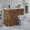 Conjunto de Baño de 1105mm Completo con Mueble de Lavabo y Mueble para WC con Inodoro Covelly - Disponible en Distintos Acabados, Selección de Manijas y en Versión Izquierda o Derecha