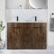 Mueble de Lavabo -  1210mm - Completo con Lavabo Doble - Disponible con Manijas en Distintos Estilos y Acabados   - Cluo