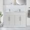 Mueble de Lavabo -  1210mm - Completo con Lavabo Doble - Disponible con Manijas en Distintos Estilos y Acabados   - Cluo