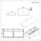 Mueble Base Mural de 1200mm Color Gris Opaco para Lavabo de Sobre Encimera con Encimera Blanca y Opción LED con 2 Lavabos Rectangulares – Newington