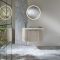 Mueble de Lavabo Suspendido Curvo - Acanalado - Disponible en Mueble de Lavabo Suspendido Curvo Acanalado - Efecto Madera Roble - Disponible en Distintas Medidas y Selección de Lavabos - Chalton