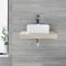 Encimera Flotante Color Roble de 600mm Completa con Lavabo Sobre Encimera de 370mm x 370mm - Alswear