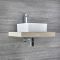 Encimera Flotante Color Roble de 600mm Completa con Lavabo Sobre Encimera de 370mm x 370mm - Alswear
