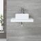 Encimera Flotante de 600mm Blanca Completa con Lavabo Sobre Encimera de 370mm x 370mm - Alswear