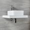 Encimera Flotante de 600mm Blanca Completa con Lavabo Sobre Encimera de 370mm x 370mm - Alswear