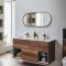 Espejo de Baño Mural en Forma Oval - Cobre Satinado - 1000mm x 400mm - Gianna