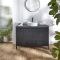 Mueble de Lavabo para Baño en Metal Negro de 1200mm - Selección de Lavabos y Acabado de Encimera - Beswick