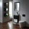 Mueble Suspendido con Repisa Abierta de 400mm Completo con Lavabo - Selección de Acabado y Luz LED - Hoxton