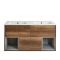 Mueble Suspendido con Repisa Abierta de 1210mm con Lavabo Doble - Selección de Acabados y Luz LED - Hoxton
