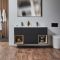 Mueble Suspendido con Repisa Abierta de 1210mm con Lavabo Doble - Selección de Acabados y Luz LED - Hoxton