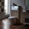 Mueble Completo con Inodoro Color Roble Claro con Diseño Abierto de 600mm - Hoxton