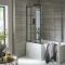 Pared de Ducha para Bañera Plegable a Cuadrícula con Forma de L - Negro - Barq