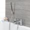 Mezclador de Bañera Ergonómico con Caño Abierto a Cascada y Ducha de Mano