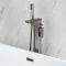 Grifo Mezclador Autoportante Moderno para Bañera Completo con Telefonillo - Gris Metalizado - Orno