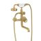 Grifo Mezclador Mural para Bañera con Telefonillo de Ducha en Estilo Industrial - Oro Satinado - Zandra