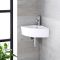 Lavabo Suspendido de Esquina de Cerámica 426x320mm con Grifo Mezclador de Lavabo Cromado - Belstone
