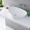 Lavabo Sobre Encimera Oval de Cerámica 590x390cm con Grifo Mezclador Mural - Kenton