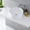 Lavabo Sobre Encimera Redondo de Cerámica 400x400mm con Grifo Mezclador Mural - Covelly