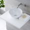 Lavabo Sobre Encimera Redondo de Cerámica 320x320mm con Mezclador de Lavabo Mural  - Ashbury