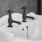 Par de Grifos Tradicionales para Lavabo con Manijas en Cruceta - Acabado Negro - Elizabeth