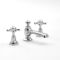 Grifo Mezclador para Lavabo de 3 Agujeros Estilo Tradicional Color Cromado y Blanco Manijas en Cruceta - Elizabeth
