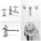 Grifo Mezclador para Lavabo de 3 Agujeros Estilo Tradicional Color Cromado y Blanco Manijas en Cruceta - Elizabeth